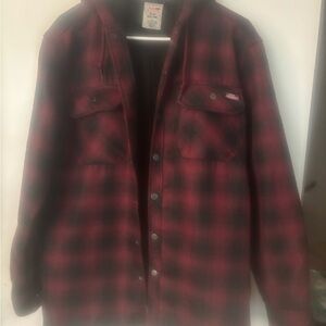 Dickies Red and Black Lightweight Shirt Jacket